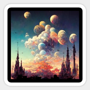 Cloud Moons - Fantasy Landscape Sticker